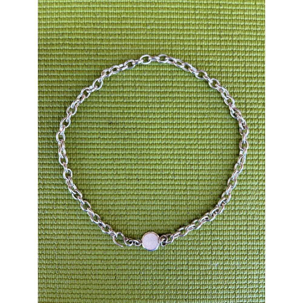 Vintage Peru 950 Sterling Silver Oval Chain Circle Medallion Necklace 17" 40g - Picture 11 of 16